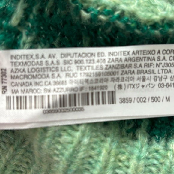 Zara Sz M Green Crew Neck Wool Blend Knit Jacket - Picture 13 of 16